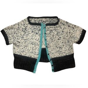 DIY homemade cotton (I think maybe wool) slight crop knit cardigan EUC it fits M